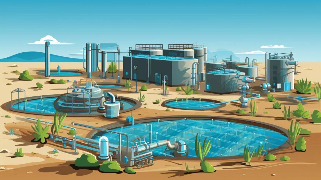 Desalination plant illustration