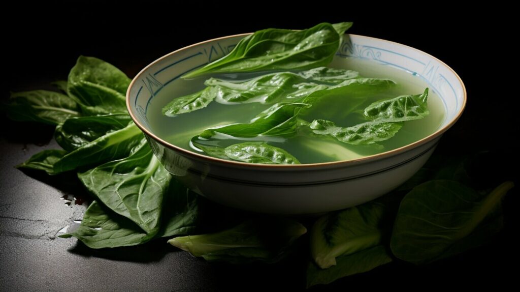 Stinging Nettles in a Bowl of Soup