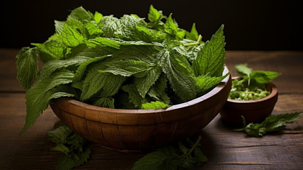 Stinging nettles in a bowl