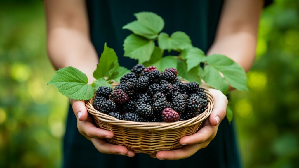 foraging for wild blackberries