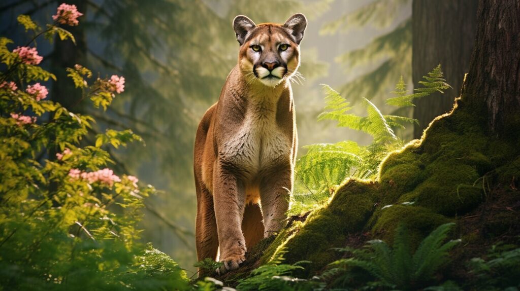 mountain lion in woods