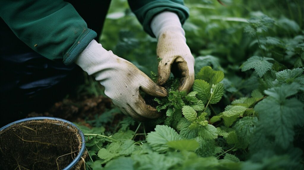 preparing stinging nettles for cooking