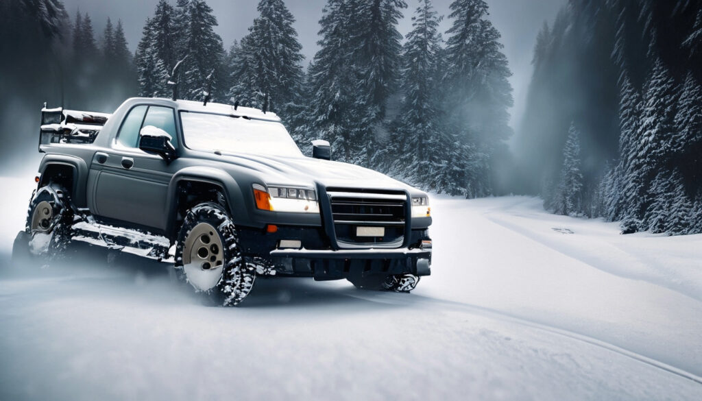 sport truck winter snow