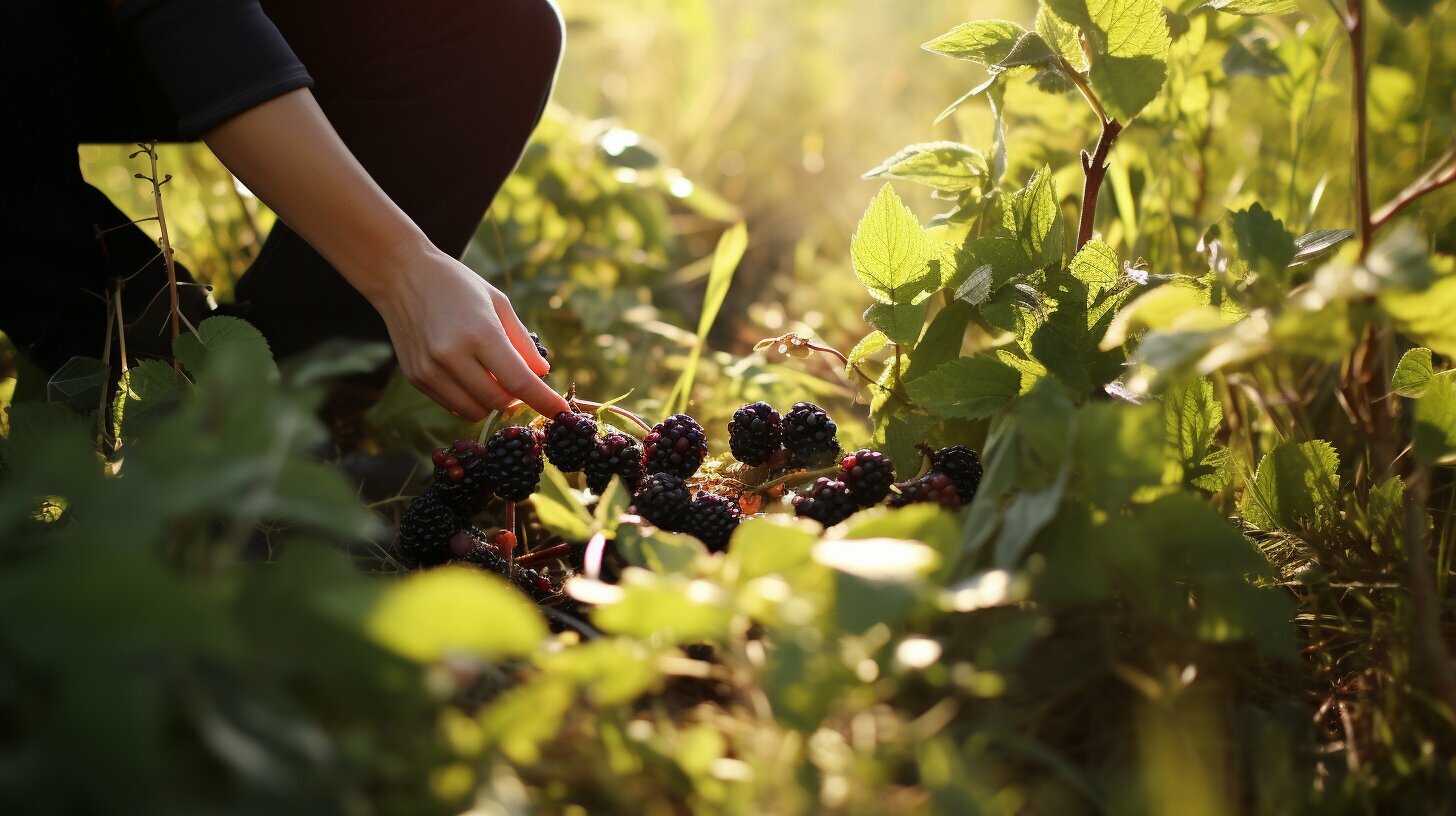 wild blackberry foraging