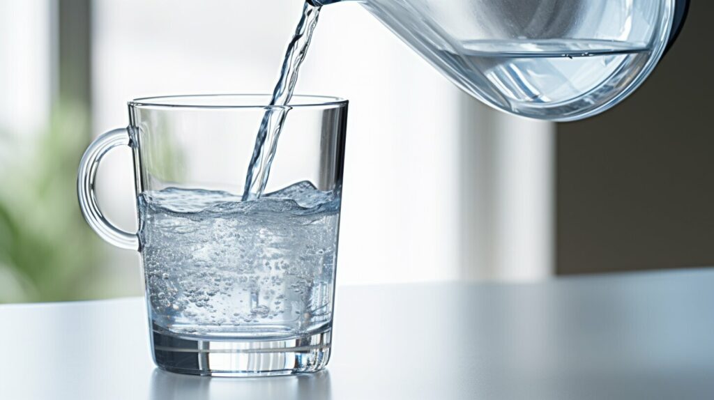 Water being poured into a container