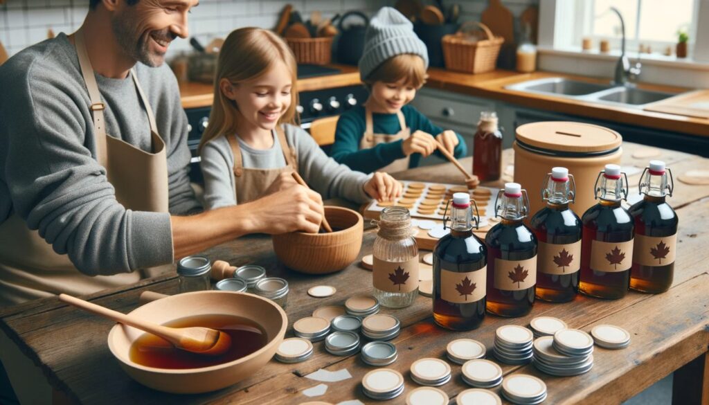 bottling maple syrup