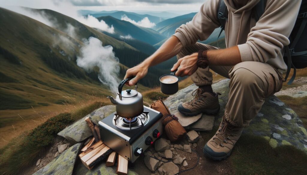 cooking with portable stove