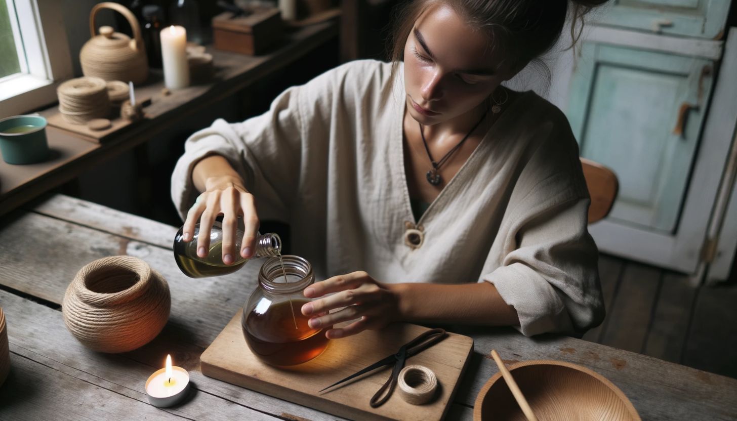 making oil lamps for light