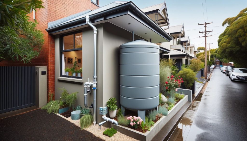 modern rainwater harvesting grey tank