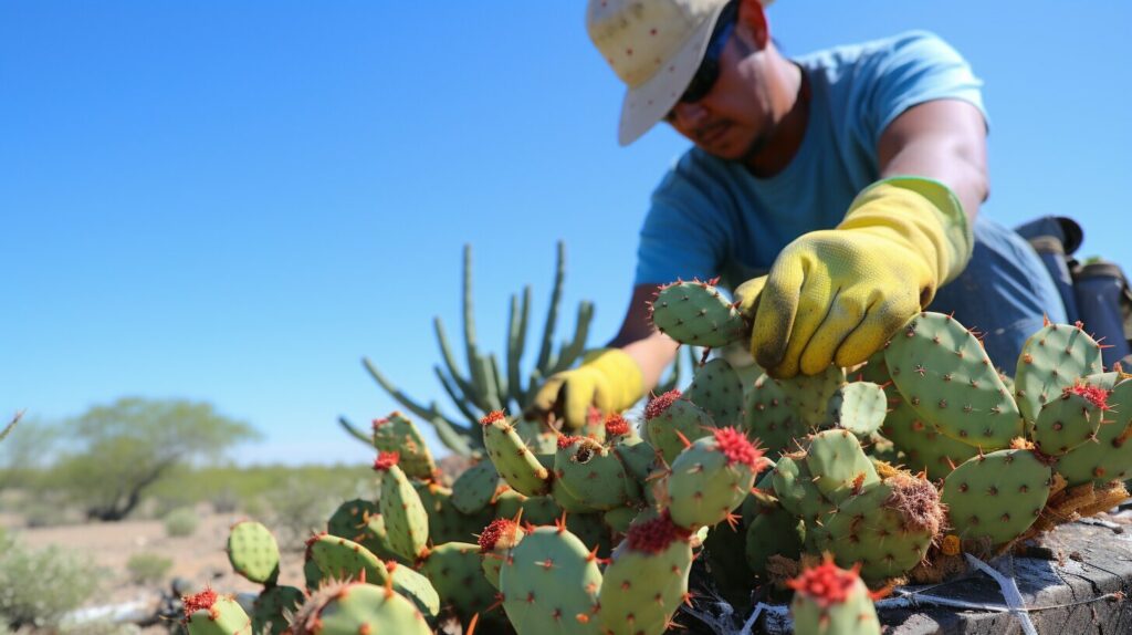 sustainable foraging for prickly pear cactus